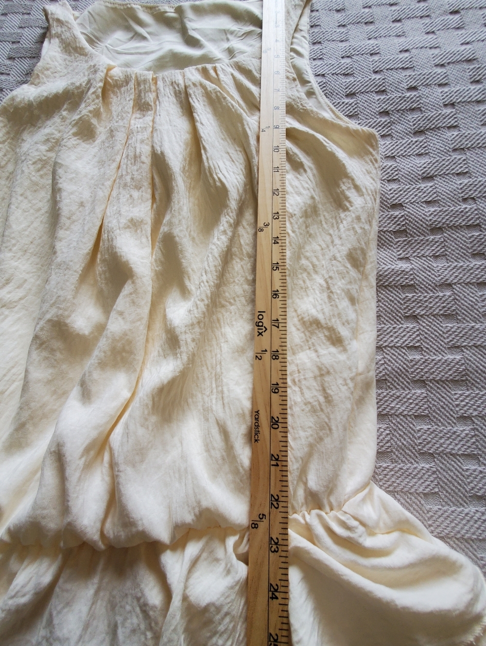 Crinkled Drop-waist Tiered Ruffle Midi Dress Minimalist Boho Cream - Picture 8 of 9